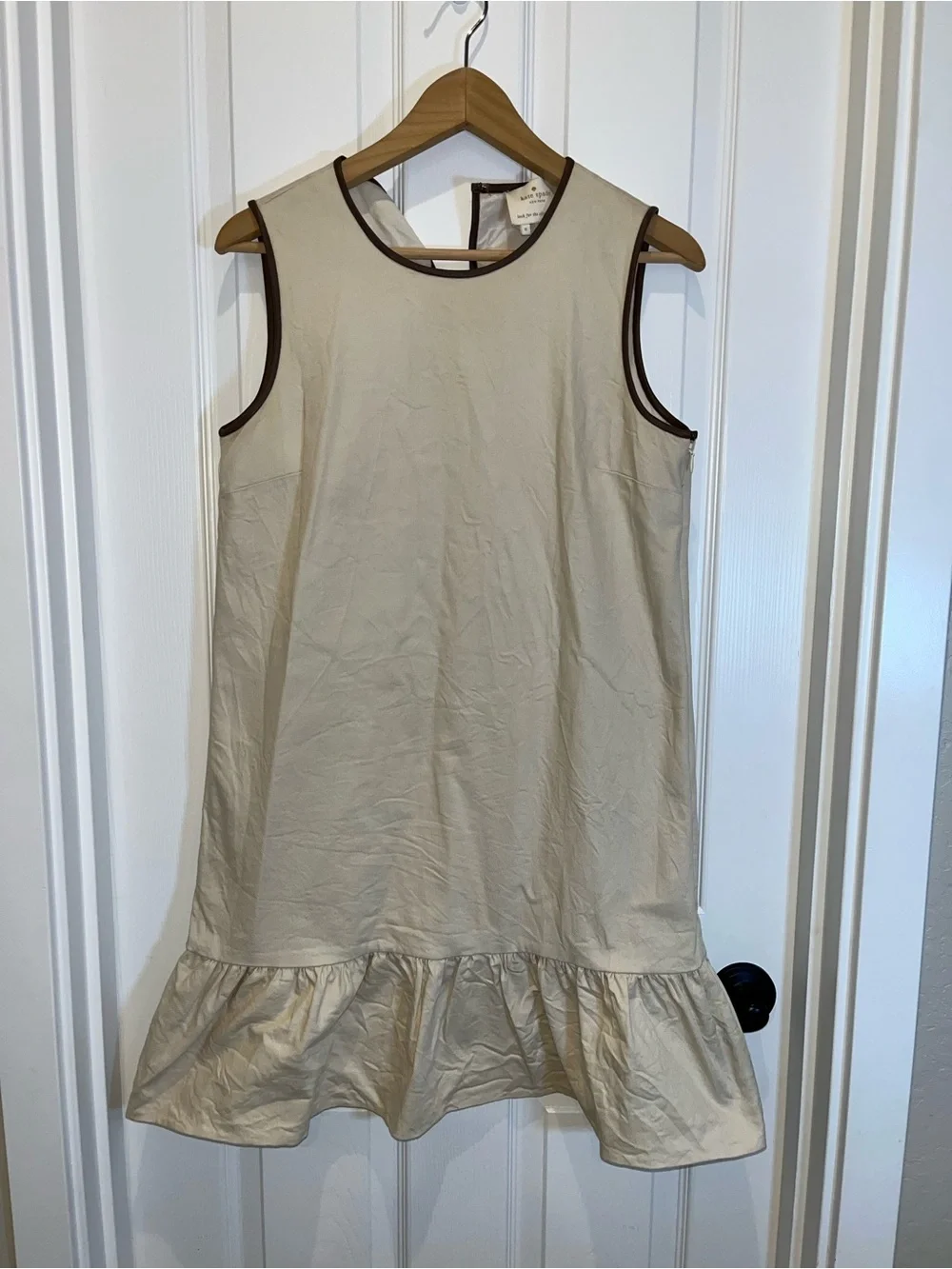 Kate Spade New York drop waist dress with brown trim